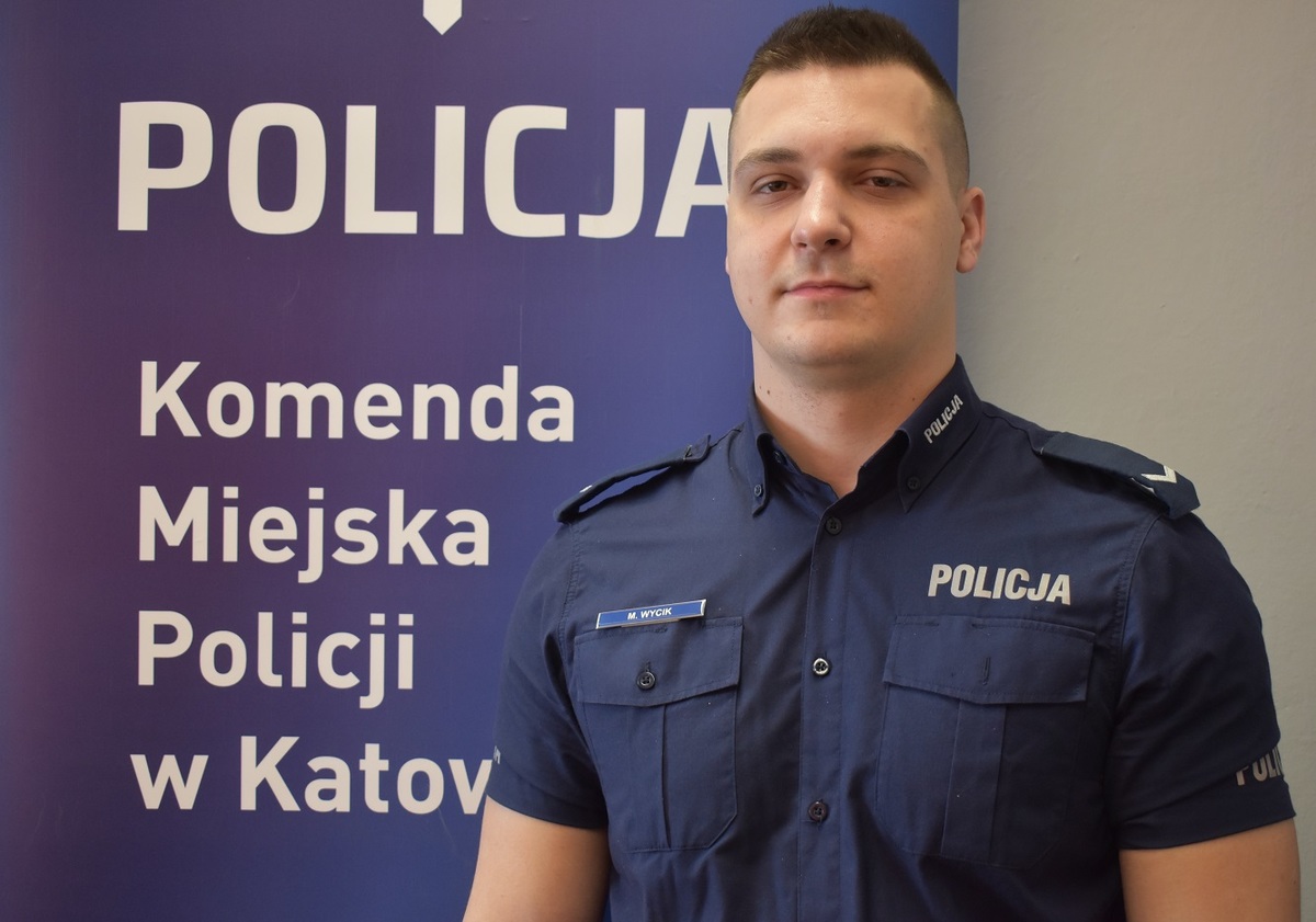 Fot. Śląska Policja. Sierżant Mateusz Wycik jest nowym dzielnicowym w Katowicach