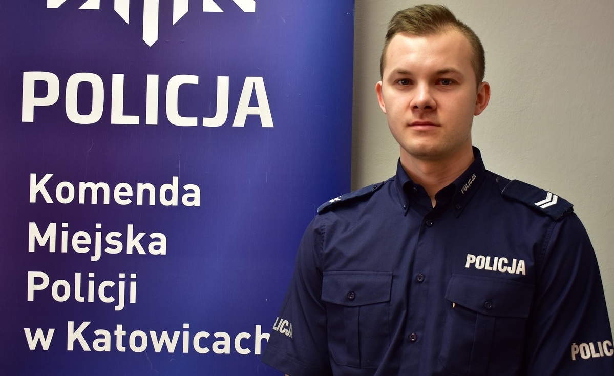 Fot. Śląska Policja. Nowym dzielnicowym w Katowicach został st. sierż. Konrad Nowak