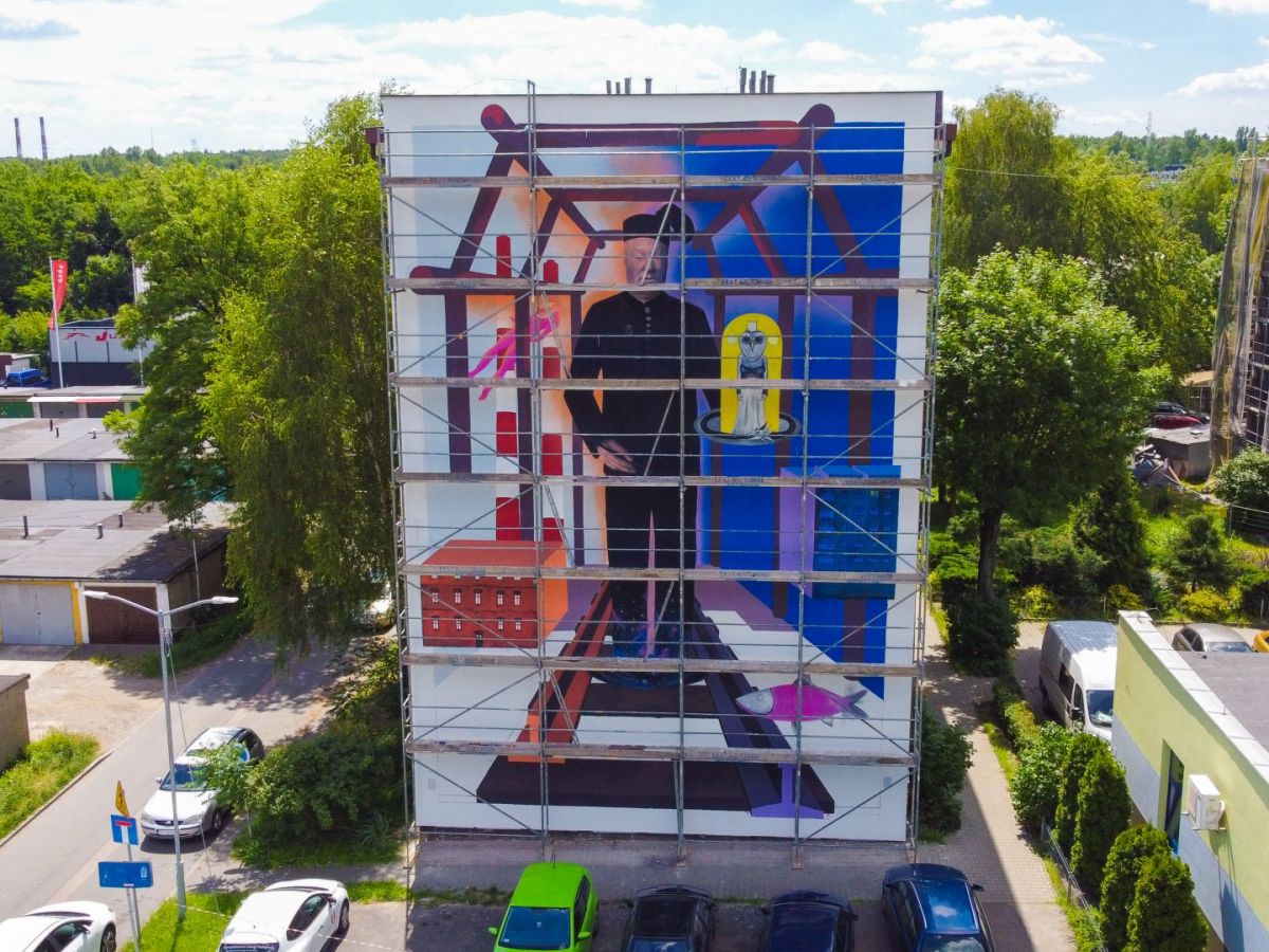 Nowy mural w Katowicach! Upamiętnia malarza Grupy Janowskiej Erwina Sówkę