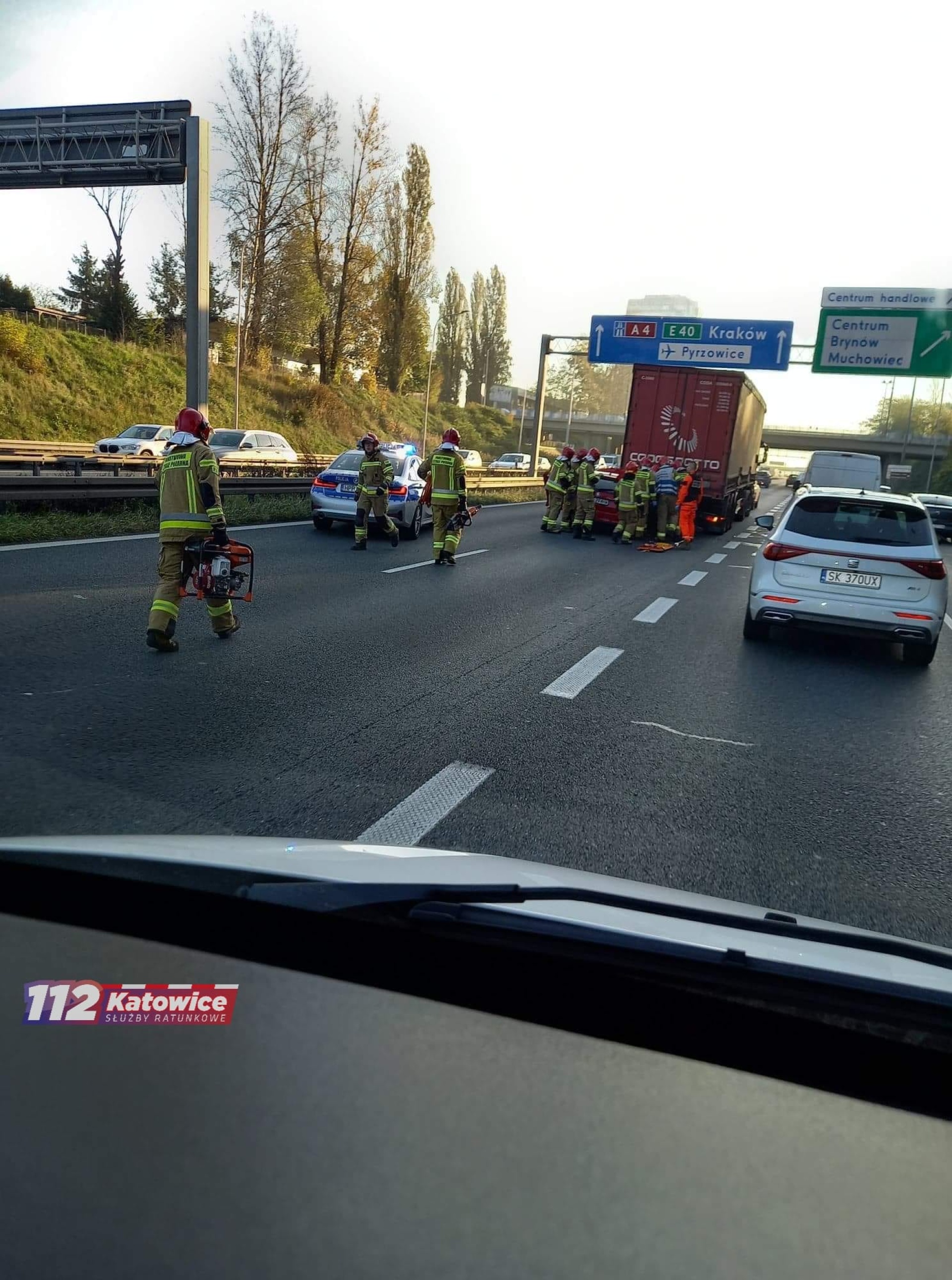 wypadek na a4 w Katowicach