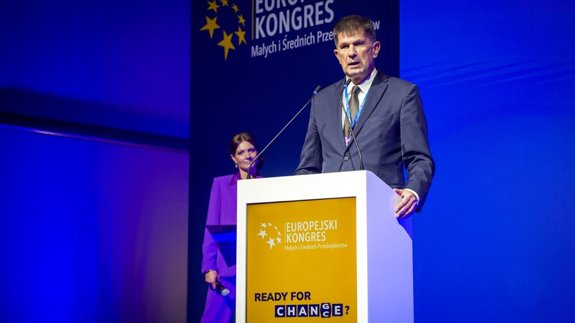 prezydent Bogumił Sobula na inauguracji Europejskiego Kongresu Małych i Średnich Przedsiębiorstw w Międzynarodowym Centrum Kongresowym w Katowicach