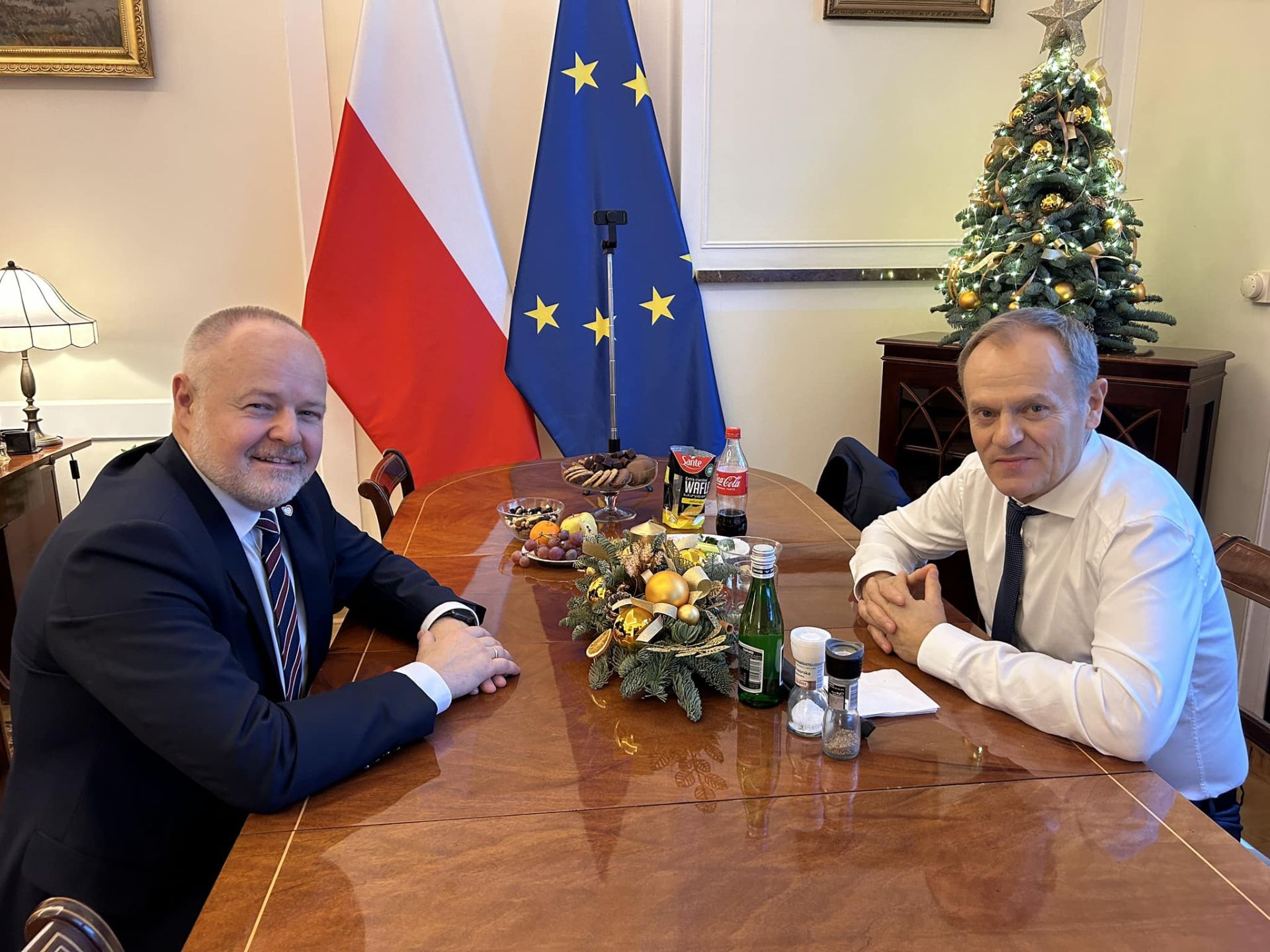 wiceminister Marek Gzik i Donald Tusk