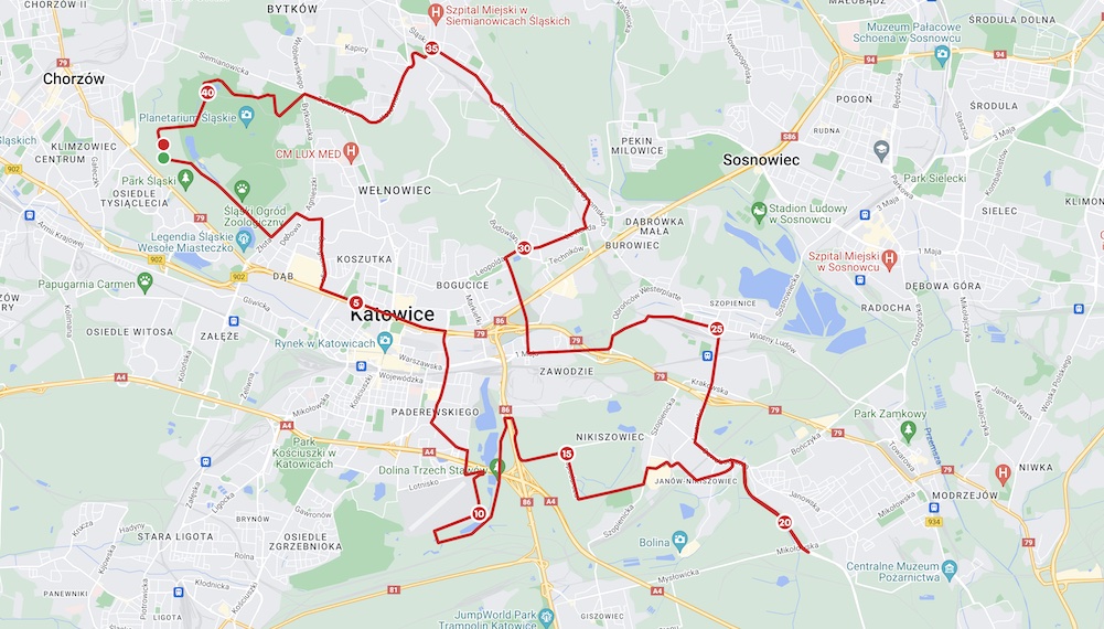 Trasa Silesia Marathon 2022