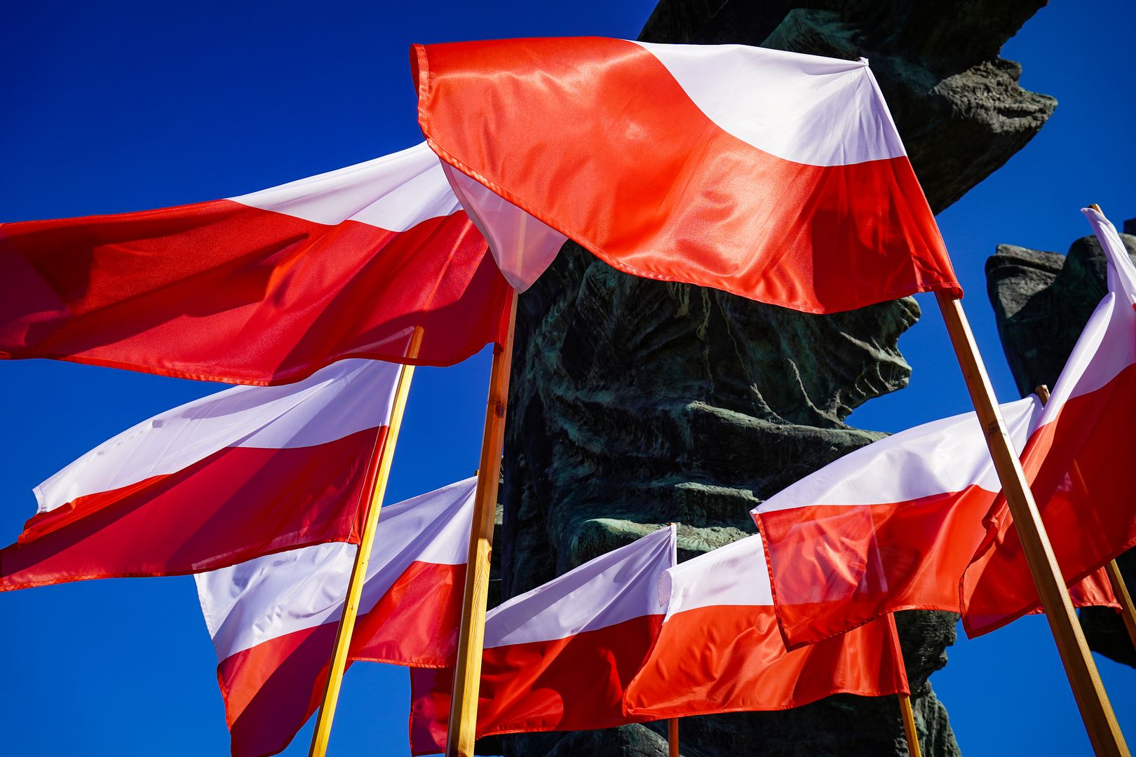 flagi Polski w Katowicach