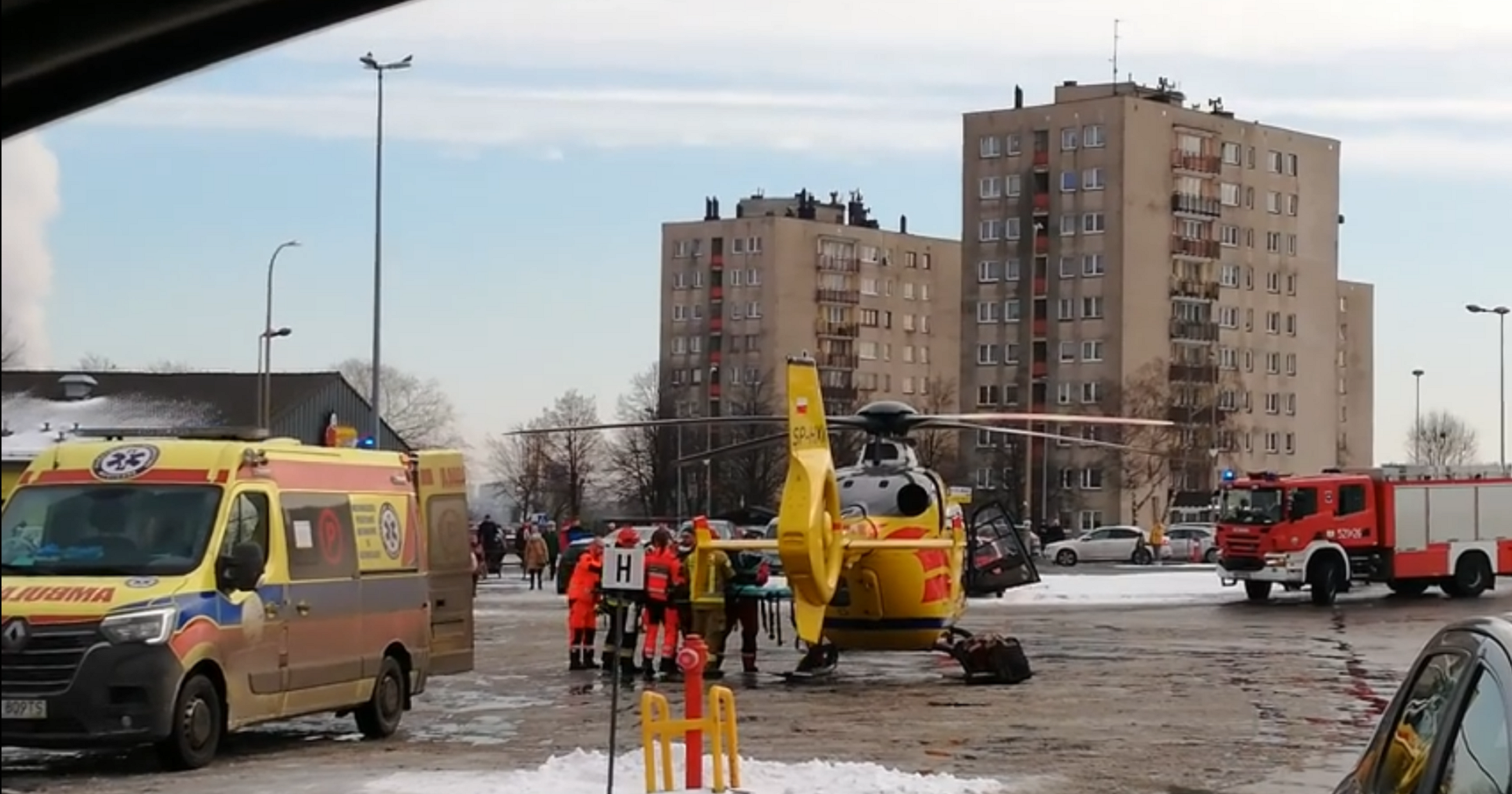 Wypadek na ul. Mikołowskiej. Na miejscu był śmigłowiec LPR